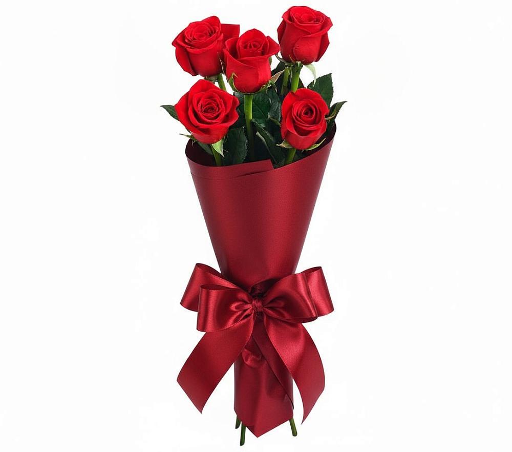 Букет 5 Красных роз Эдлесс Лав в Веневе