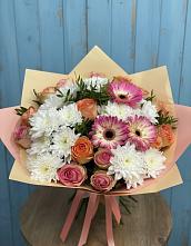 Букет цветов из:  Розы, Герберы и Хризантемы в Веневе
