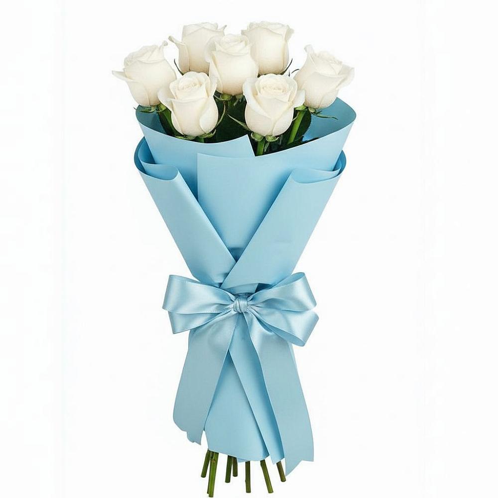 Букет 7 белых роз Проуд в Веневе