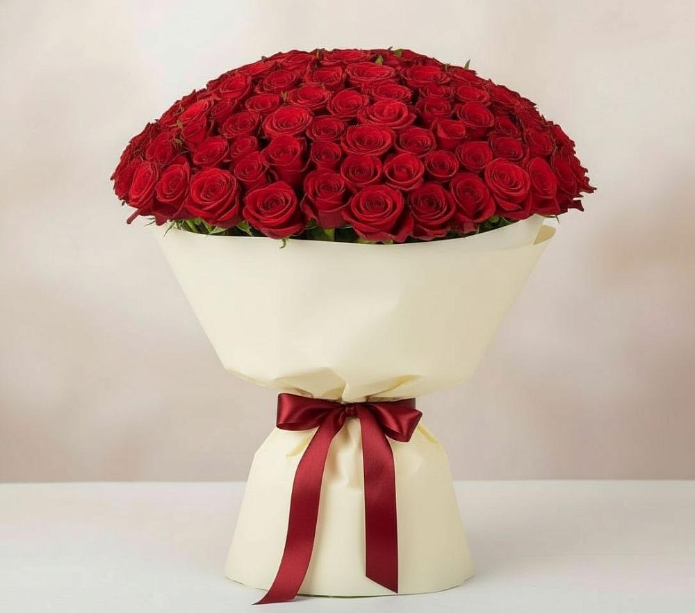 Букет 101 Красная роза Милано в Веневе