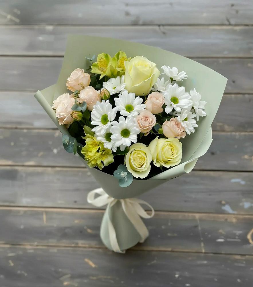 Букет цветов из: Альстромерии, Розы и Хризантемы в Веневе