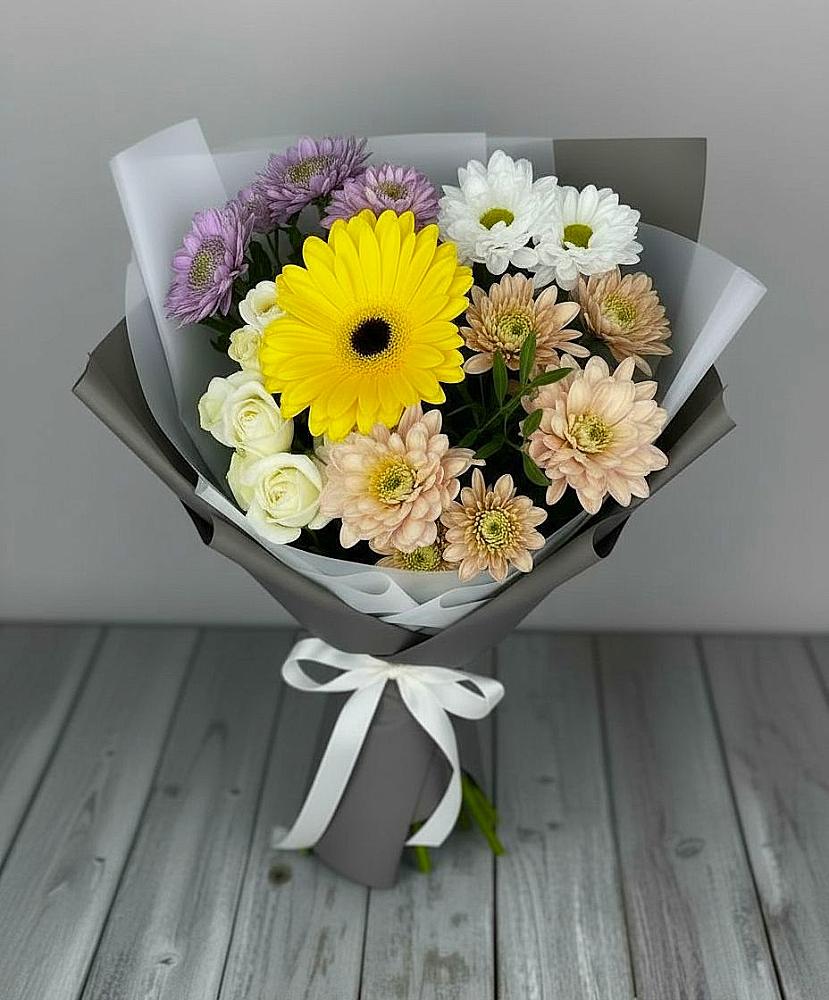 Букет цветов из: Розы, Герберы и Хризантемы в Веневе