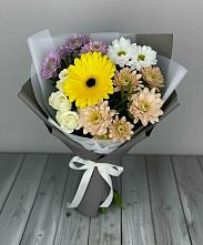 Букет цветов из:  Розы, Герберы и Хризантемы в Веневе