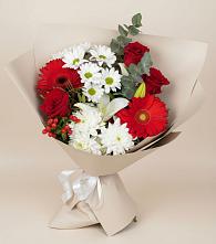 Букет цветов из:  Розы, Хризантемы, Герберы и Лилии в Веневе