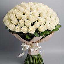 Букет 101 беля роза Белоснежка в Веневе