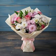 Букет цветов из:  Хризантемы, Альстромерии и Розы в Веневе