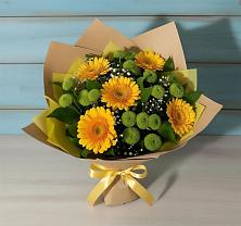 Букет цветов из:  Герберы и Хризантемы в Веневе