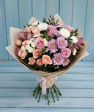 Букет цветов из:  Хризантемы, Розы и Альстромерии в Веневе