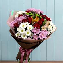 Букет цветов из:  Розы, Хризантемы и Альстромерии в Веневе