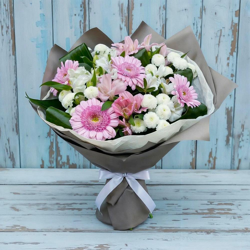 Букет цветов из: Герберы, Альстромерии и Хризантемы в Веневе