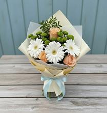 Букет цветов из:  Герберы, Розы и Хризантемы в Веневе