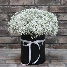 Цветочная композиция из Гипсофила в шляпной коробке в Веневе